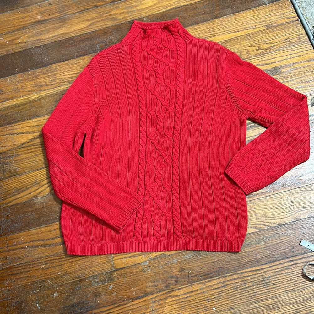 Pendleton Pullover Red Cotton Turtleneck Sweater … - image 6